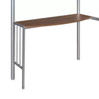 Lit mezzanine en métal pour lits jumeaux avec bureau intégré, échelle et barrières de sécurité, 198,4 cm L x 105,2 cm l, lit mezzanine pour chambre à coucher