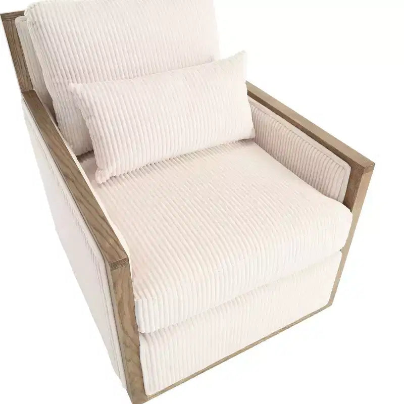 Fauteuils d'appoint pour chambre à coucher, fauteuil pivotant en velours côtelé à 360 degrés, fauteuil de loisirs, fauteuil d'appoint moderne surdimensionné