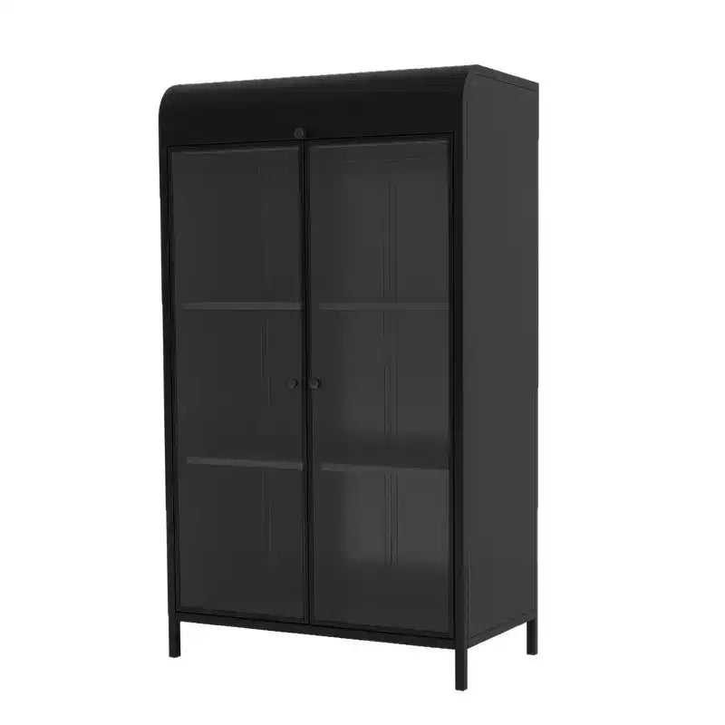 Armoire de rangement haute en métal de 120 cm, meuble d'exposition à 4 étagères ouvertes, buffet autoportant en acier