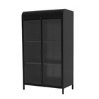 Armoire de rangement haute en métal de 120 cm, meuble d'exposition à 4 étagères ouvertes, buffet autoportant en acier