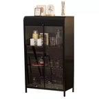 Armoire de rangement haute en métal de 120 cm, meuble d'exposition à 4 étagères ouvertes, buffet autoportant en acier