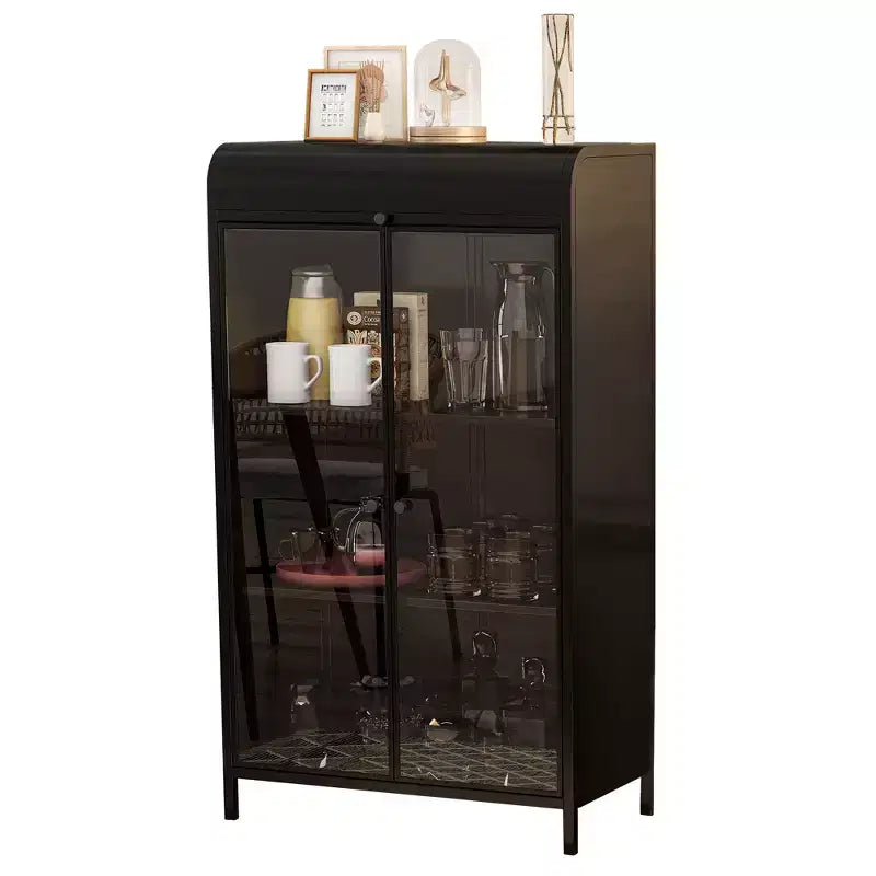 Armoire de rangement haute en métal de 120 cm, meuble d'exposition à 4 étagères ouvertes, buffet autoportant en acier