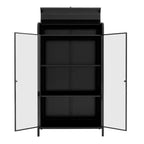 Armoire de rangement haute en métal de 120 cm, meuble d'exposition à 4 étagères ouvertes, buffet autoportant en acier