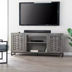 Meuble TV Akehurst avec rangement multimédia - Gris