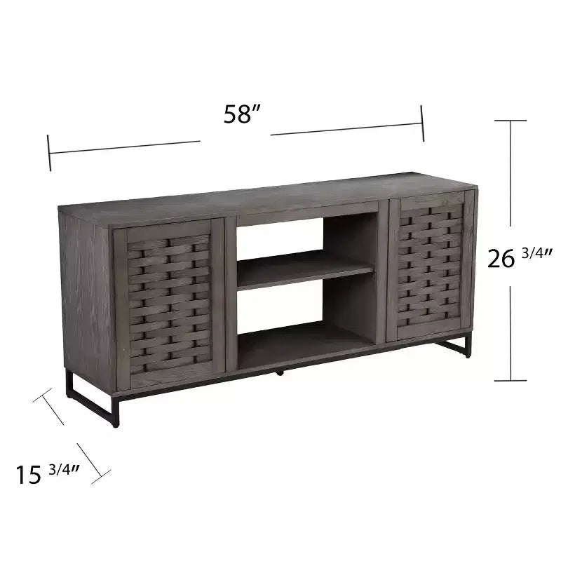 Meuble TV Akehurst avec rangement multimédia - Gris