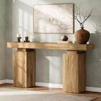 Console en bois de 160 cm, table d'entrée de style ferme derrière le canapé, meuble d'entrée moderne pour salon, entrée, couloir