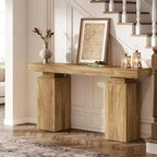 Console en bois de 160 cm, table d'entrée de style ferme derrière le canapé, meuble d'entrée moderne pour salon, entrée, couloir