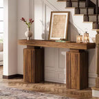 Console en bois de 160 cm, table d'entrée de style ferme derrière le canapé, meuble d'entrée moderne pour salon, entrée, couloir
