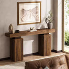 Console en bois de 160 cm, table d'entrée de style ferme derrière le canapé, meuble d'entrée moderne pour salon, entrée, couloir