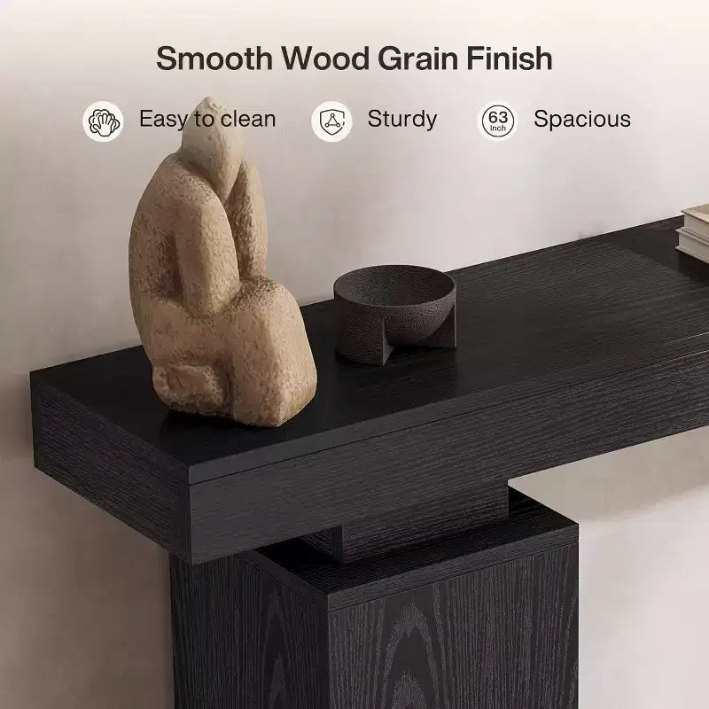 Console en bois de 160 cm, table d'entrée de style ferme derrière le canapé, meuble d'entrée moderne pour salon, entrée, couloir