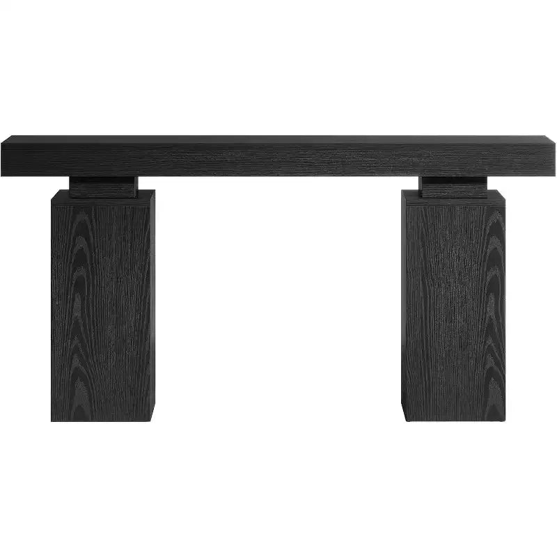 Console en bois de 160 cm, table d'entrée de style ferme derrière le canapé, meuble d'entrée moderne pour salon, entrée, couloir