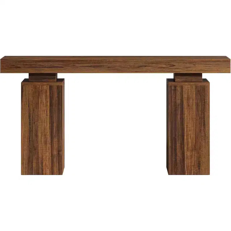 Console en bois de 160 cm, table d'entrée de style ferme derrière le canapé, meuble d'entrée moderne pour salon, entrée, couloir
