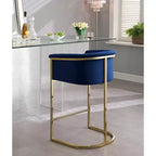 Meridian Furniture, Tabouret Donatella en velours bleu marine