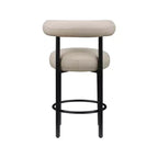 Meridian Furniture, Tabouret de comptoir en cuir végétalien taupe Bordeaux, ensemble de 2