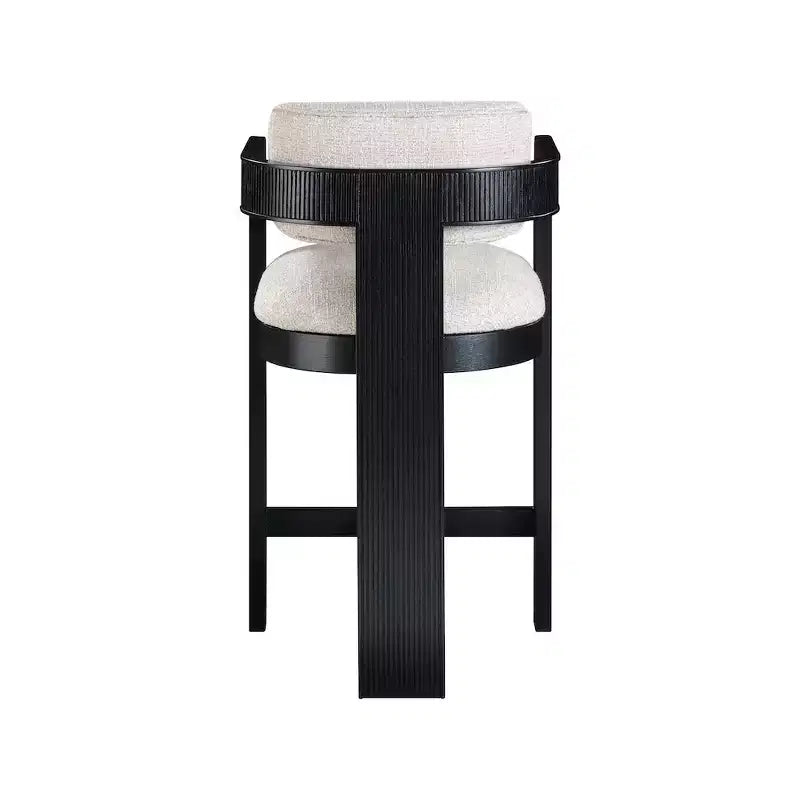 Meridian Furniture, Tabouret Sacha en tissu texturé lin beige