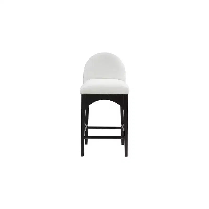 Tabouret en tissu chenille crème Waldorf