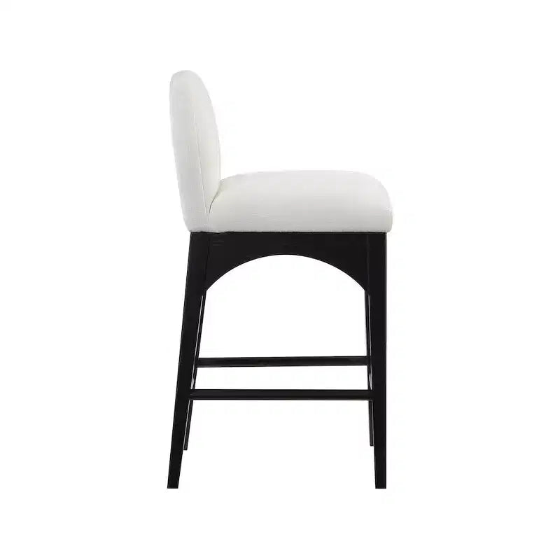 Tabouret en tissu chenille crème Waldorf