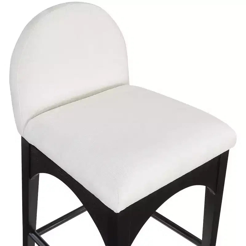 Tabouret en tissu chenille crème Waldorf