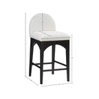 Tabouret en tissu chenille crème Waldorf