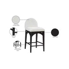 Tabouret en tissu chenille crème Waldorf