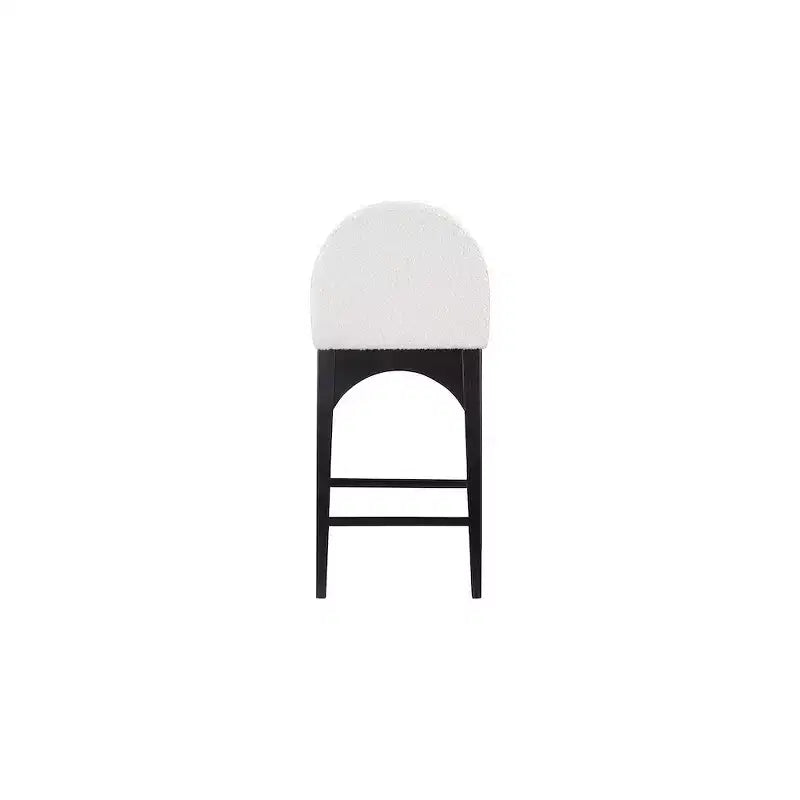 Tabouret en tissu bouclé crème Waldorf