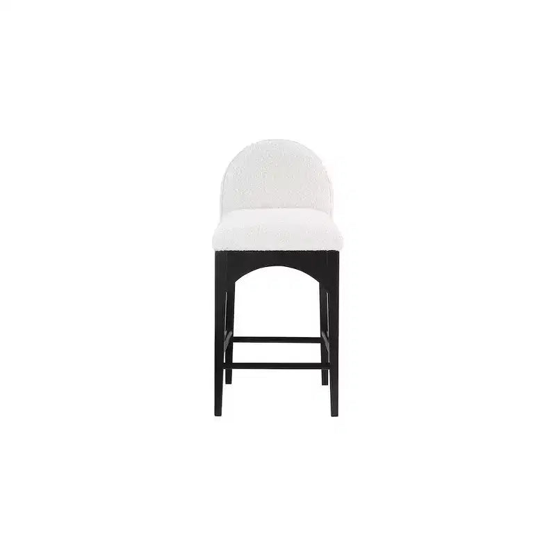 Tabouret en tissu bouclé crème Waldorf