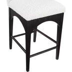 Tabouret en tissu bouclé crème Waldorf
