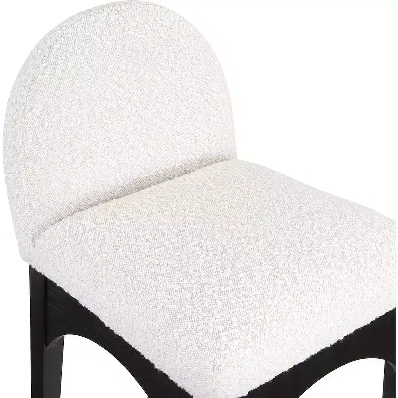 Tabouret en tissu bouclé crème Waldorf