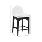 Tabouret en tissu bouclé crème Waldorf