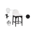 Tabouret en tissu bouclé crème Waldorf