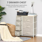 Commode de Chambre à Coucher avec 9 Tiroirs, Commode de Rangement avec Bacs en Tissu Faciles à Tirer, Cadre en Acier avec Plateau en Bois pour Placard Buanderie Entrée