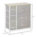 Commode de Chambre à Coucher avec 9 Tiroirs, Commode de Rangement avec Bacs en Tissu Faciles à Tirer, Cadre en Acier avec Plateau en Bois pour Placard Buanderie Entrée