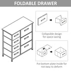 Commode de Chambre à Coucher avec 9 Tiroirs, Commode de Rangement avec Bacs en Tissu Faciles à Tirer, Cadre en Acier avec Plateau en Bois pour Placard Buanderie Entrée
