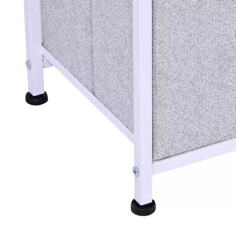 Commode de Chambre à Coucher avec 9 Tiroirs, Commode de Rangement avec Bacs en Tissu Faciles à Tirer, Cadre en Acier avec Plateau en Bois pour Placard Buanderie Entrée