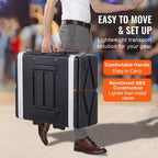 Flight case rack 4U, profondeur standard 19 pouces, rack serveur avec poignées en ABS, loquets papillons twist robustes, noir