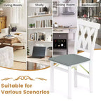 Chaises de cuisine pliantes lot de 2/4 avec cadre en bois d'hévéa et assise rembourrée en cuir PVC blanc/marron