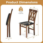 Chaises de cuisine pliantes lot de 2/4 avec cadre en bois d'hévéa et assise rembourrée en cuir PVC blanc/marron