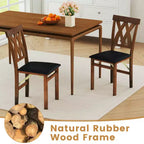 Chaises de cuisine pliantes lot de 2/4 avec cadre en bois d'hévéa et assise rembourrée en cuir PVC blanc/marron