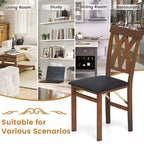 Chaises de cuisine pliantes lot de 2/4 avec cadre en bois d'hévéa et assise rembourrée en cuir PVC blanc/marron