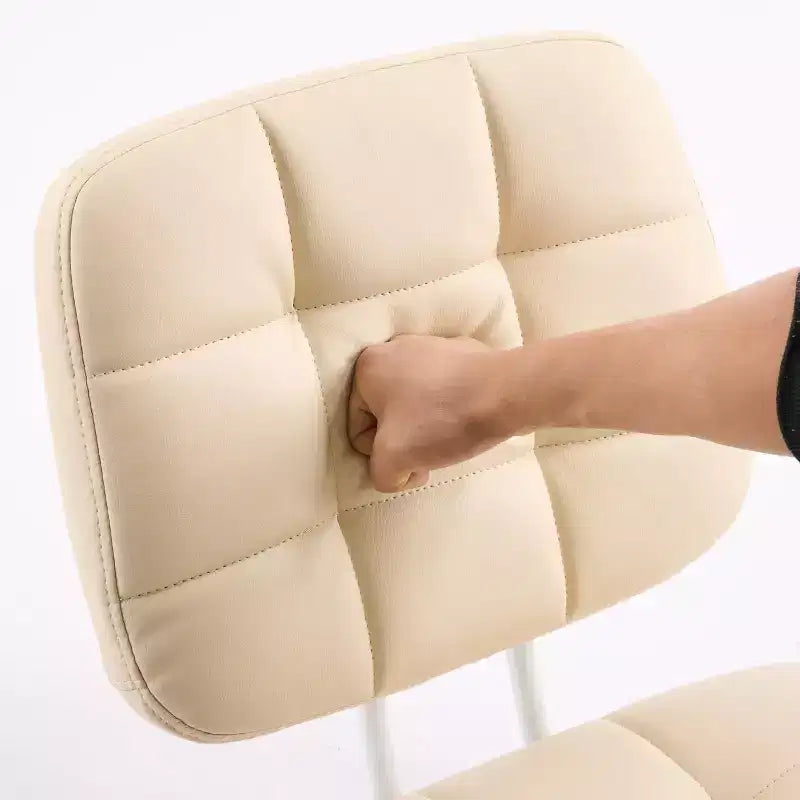 Petite chaise de bureau compacte, jolie chaise de coiffeuse sans accoudoirs avec roulettes, dossier bas, chaise de bureau réglable en hauteur pour petits espaces, cuir PU