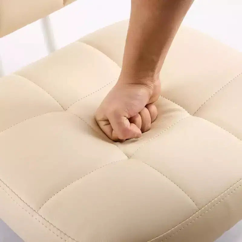 Petite chaise de bureau compacte, jolie chaise de coiffeuse sans accoudoirs avec roulettes, dossier bas, chaise de bureau réglable en hauteur pour petits espaces, cuir PU