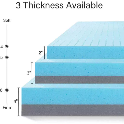Surmatelas Jumeau de 3 Pouces - Mousse à Mémoire de Forme Infusée de Gel, Coussin Rafraîchissant pour Soulagement de la Pression et Douleurs Dorsales, Certifié CertiPUR-US