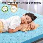 Surmatelas Jumeau de 3 Pouces - Mousse à Mémoire de Forme Infusée de Gel, Coussin Rafraîchissant pour Soulagement de la Pression et Douleurs Dorsales, Certifié CertiPUR-US