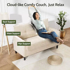 50 petits canapés deux places, petits canapés pour salon, chambre, bureau, causeuse confortable avec coussin à ressorts à assise profonde