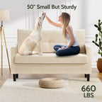 50 petits canapés deux places, petits canapés pour salon, chambre, bureau, causeuse confortable avec coussin à ressorts à assise profonde
