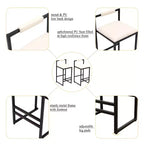 Lot de 2 tabourets de bar, revêtement en similicuir, cadre en métal, hauteur comptoir pour îlot de cuisine, beige