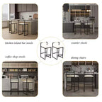 Lot de 2 tabourets de bar, revêtement en similicuir, cadre en métal, hauteur comptoir pour îlot de cuisine, beige