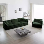 Ensemble 3 Pièces Canapé 3 Places Canapé Modulable Profond pour Salon Chenille Verte