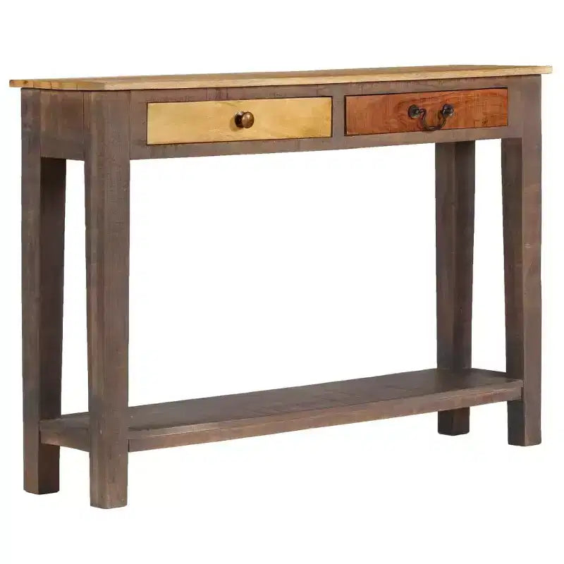 Console Table Vintage Table d'entrée avec Rangement Bois Massif Acacia