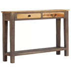 Console Table Vintage Table d'entrée avec Rangement Bois Massif Acacia